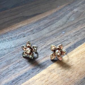 Antiqued gold toned earrings